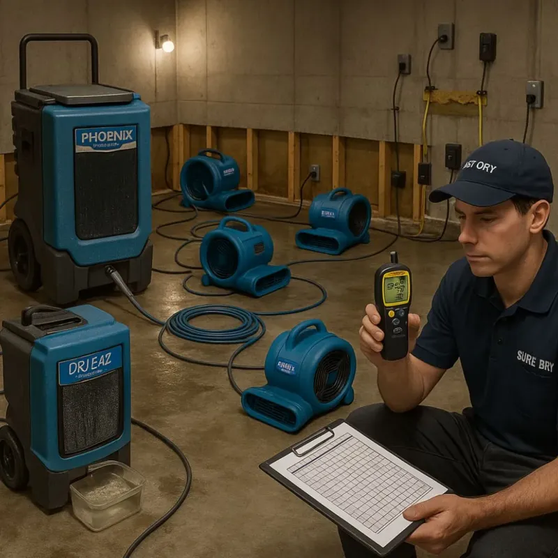 Structural Drying and Dehumidification process in Camden, ME